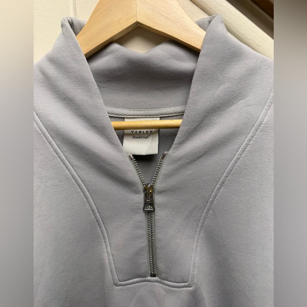 Varley Davidson Double Soft Gray Quarter-Zip Sweatshirt Size XS - Picture 3 of 7